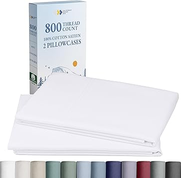 34% off: Heirloom Soft, Smooth & Thick Certified 800 Thread Count 100% Cotton Sateen, 2 King Size …