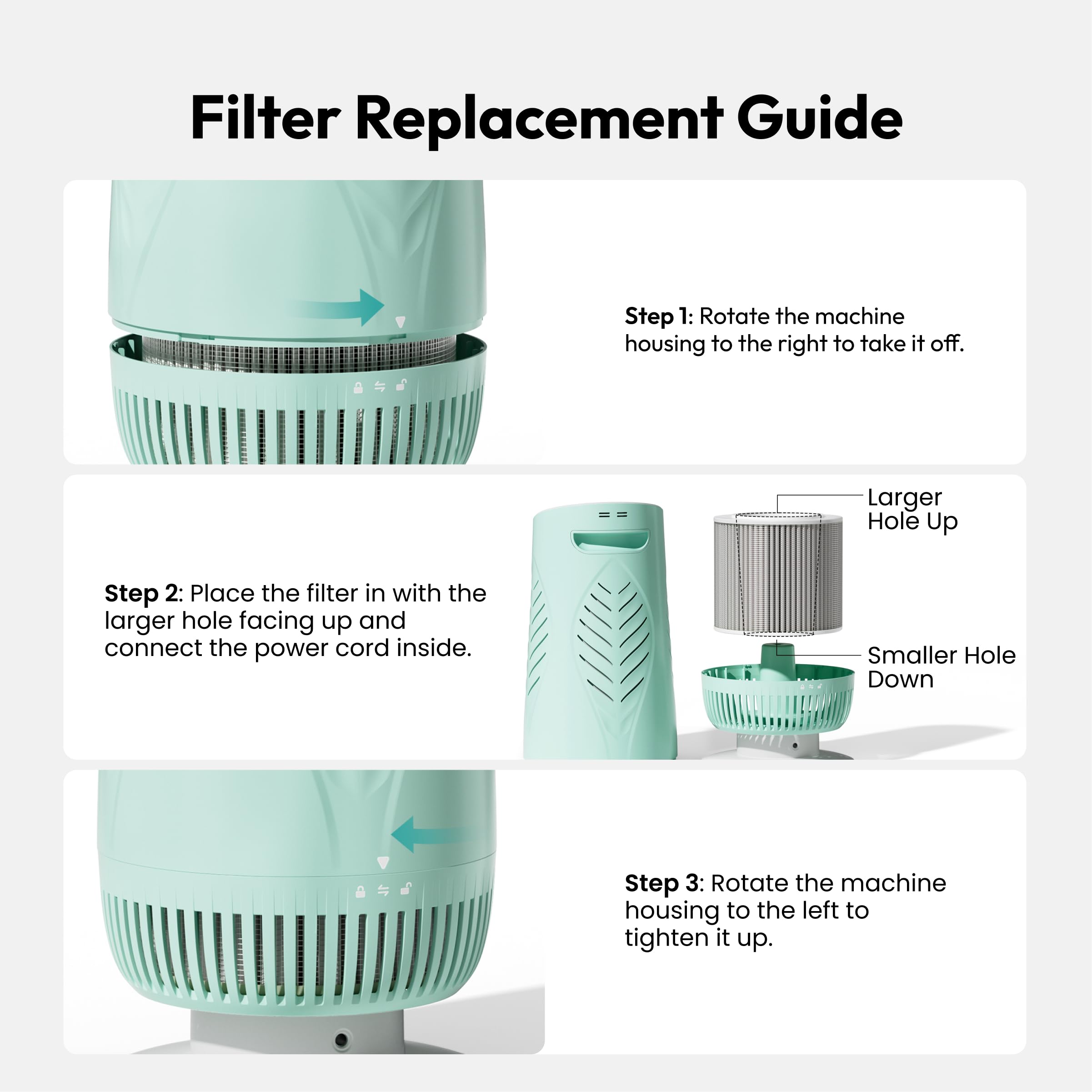Resiners Purair Air Purifier&Replacement Filter (1 opakowanie filtra zapasowego)