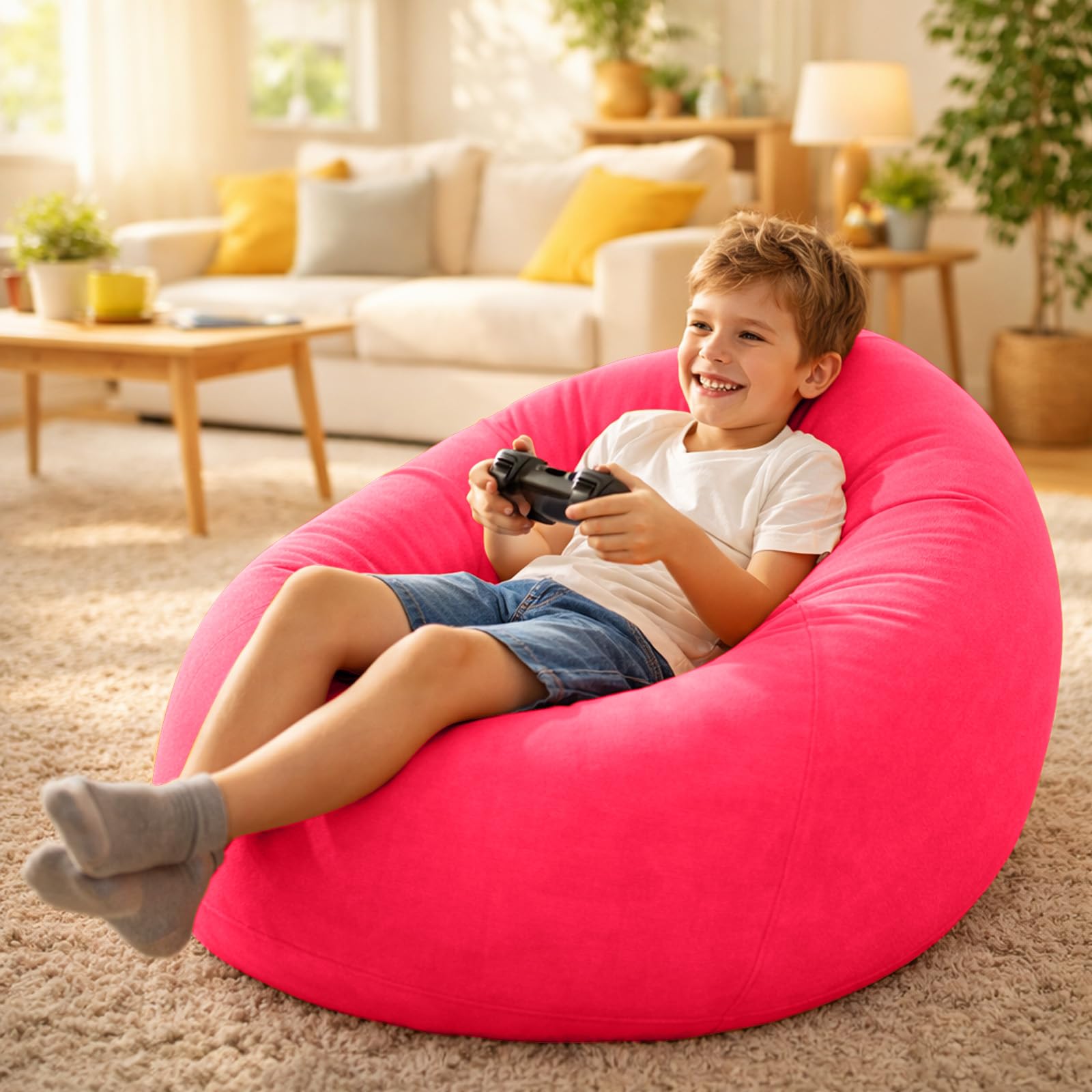 Pouf gonfiabile, 103 x 60 cm, divano gonfiabile, per esterni, per interni, soggiorno, camera da letto, super morbido, poltrona relax (rosso)