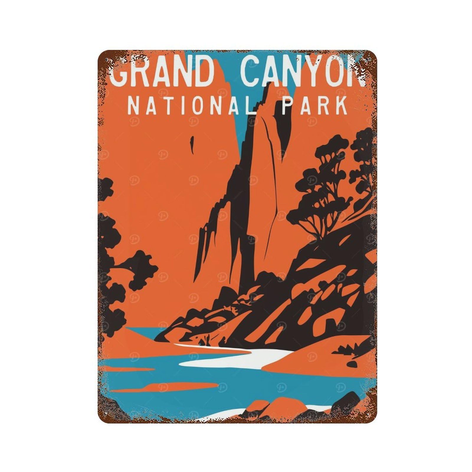 Garage Style Grand Canyon Poster Rusty Metal Tin Sign 15.7"x11.8", Classic Wall Plaque for Bar And Workshop