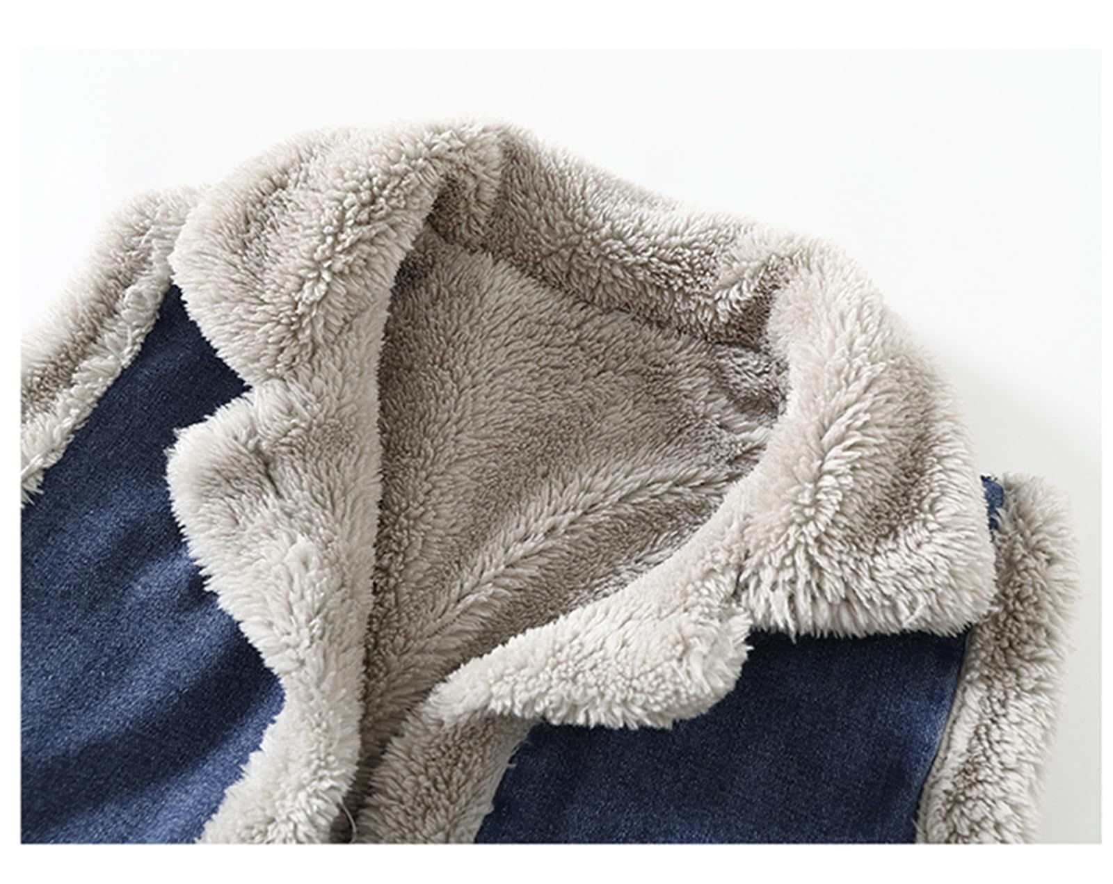 Damska kamizelka denim Sherpa na zimę, ocieplana polarową podszewką, bezrękawnik jeansowy na przód, kamizelka