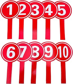 INOOMP Mini Whiteboard 10pcs Handheld Scoreboard Voting Scoreboards Handheld Score Paddles Response Number 1-10 Board for Students Classroom Voting and Answers Portable Whiteboard