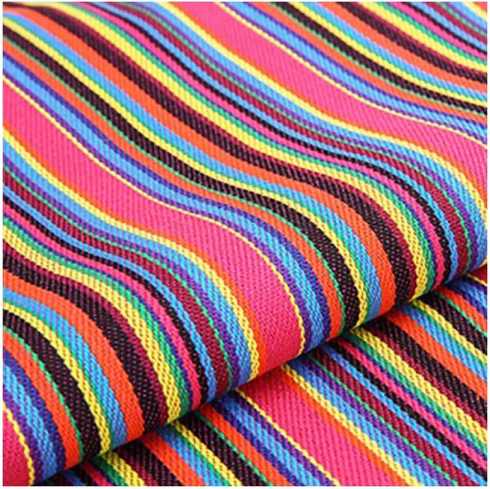 Boho Cotton Fabric for DIY Sewing,Ethnic Style Cotton Fabric Sold by the Metre,150cm Wide Vintage Geometric Dressmaking Upholstery Material (Pink)