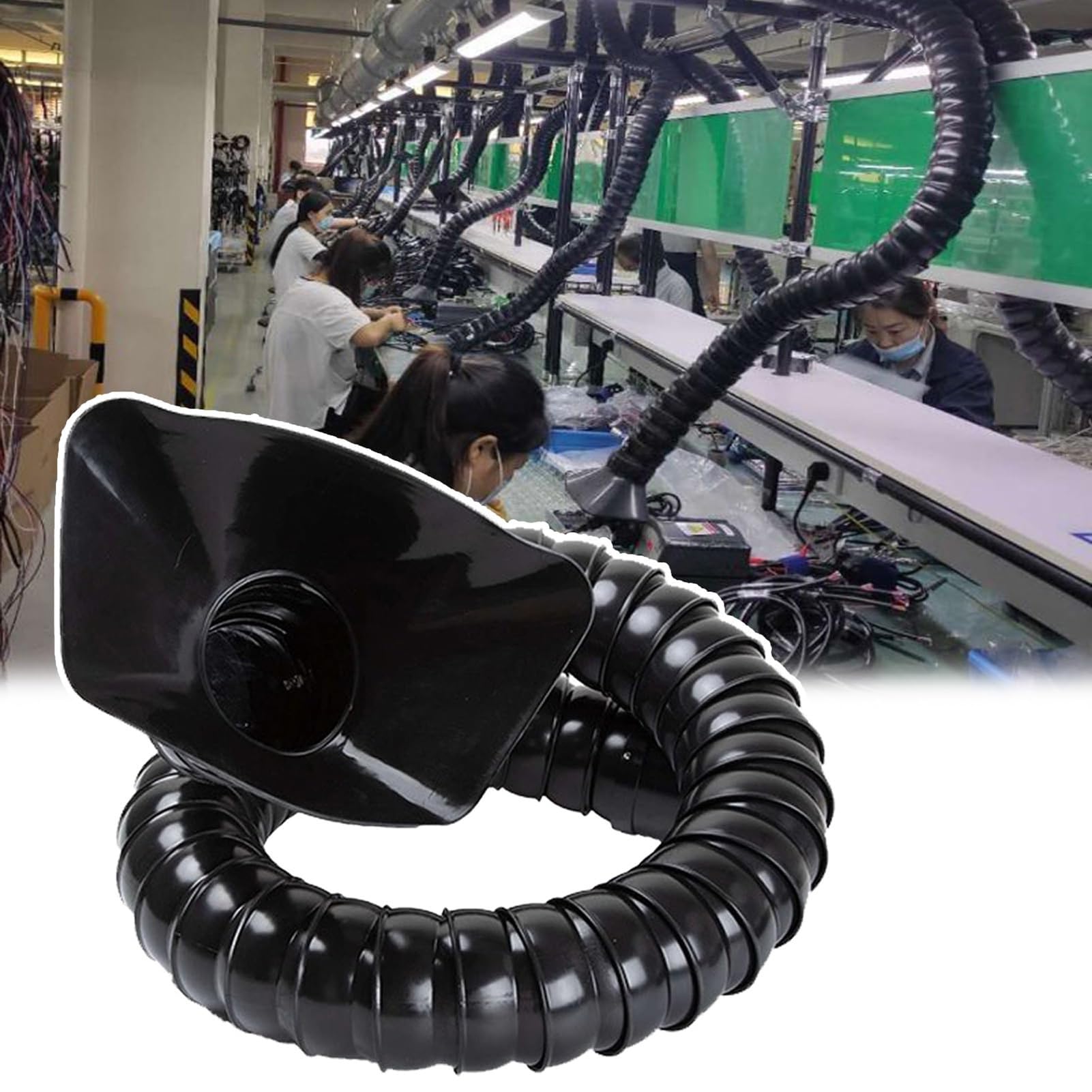 Tuyau flexible d'extraction de fumées 75mm avec buse articulée pour échappement soudure