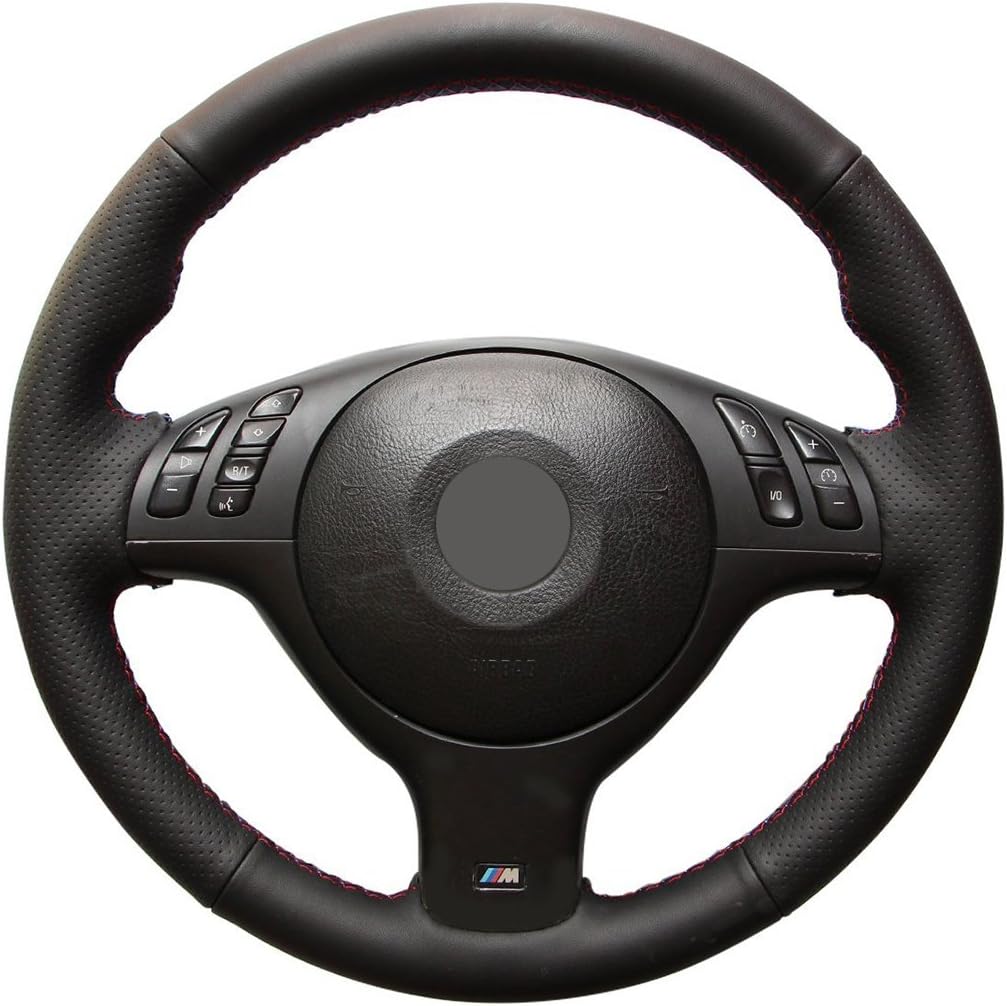 ABLEE Loncky Microfiber Leather Car Steering Wheel Cover for BMW E46 E39 330Ci 330i 525i 530i 540i M3 Accessories