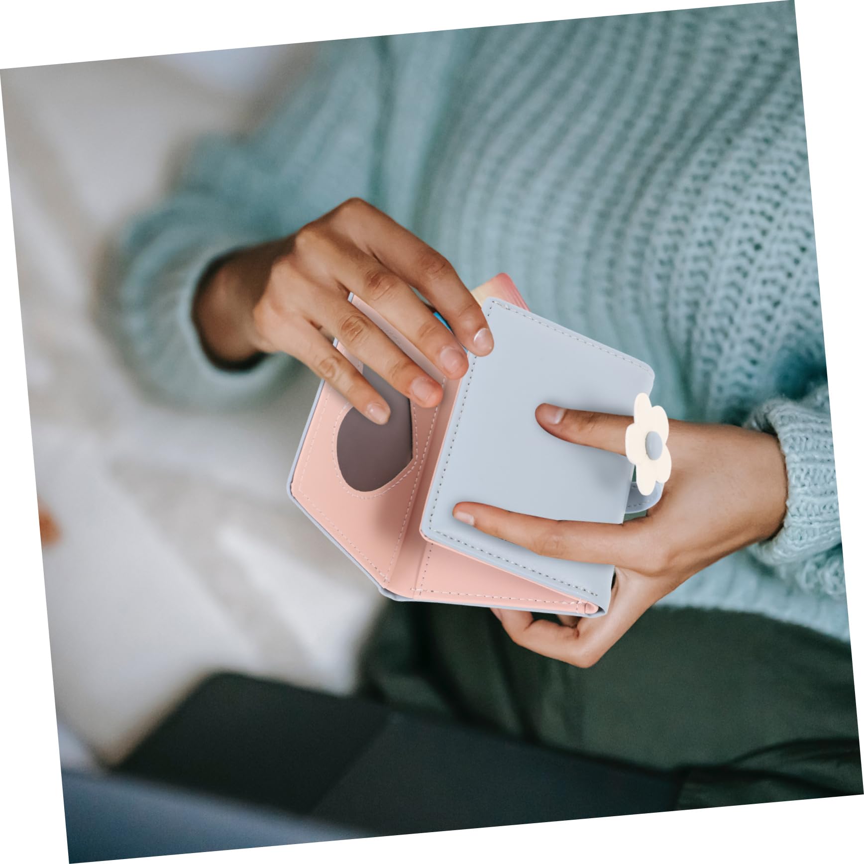 4piezas Cartera Pequeña De Mujer Diseño Floral Billetera De PU Tarjetero y Monedero para Uso Diario y Ocasiones Especiales