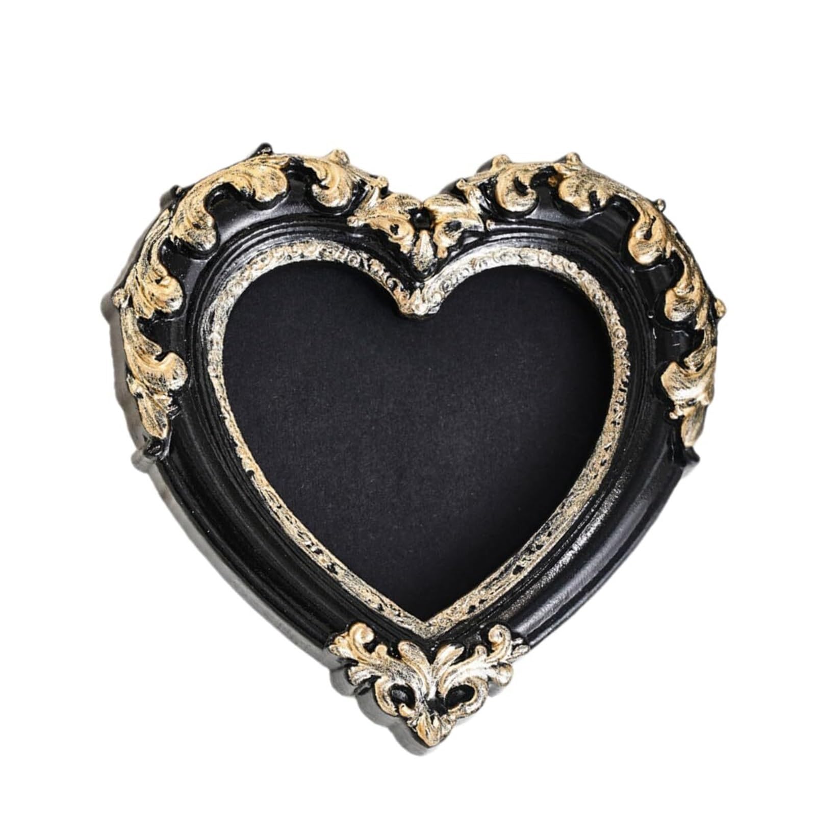 Nostalgic Black And Gold Fancy Photo Frame Vintage Resin Picture With Antique Decorations for home decor(Black1)
