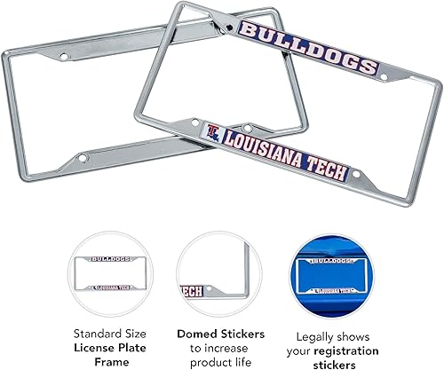 Miniatura 3 de Desert Cactus Louisiana LA Tech University - Marco de matrícula de metal para automóvil y soporte para etiqueta para la parte delantera o trasera