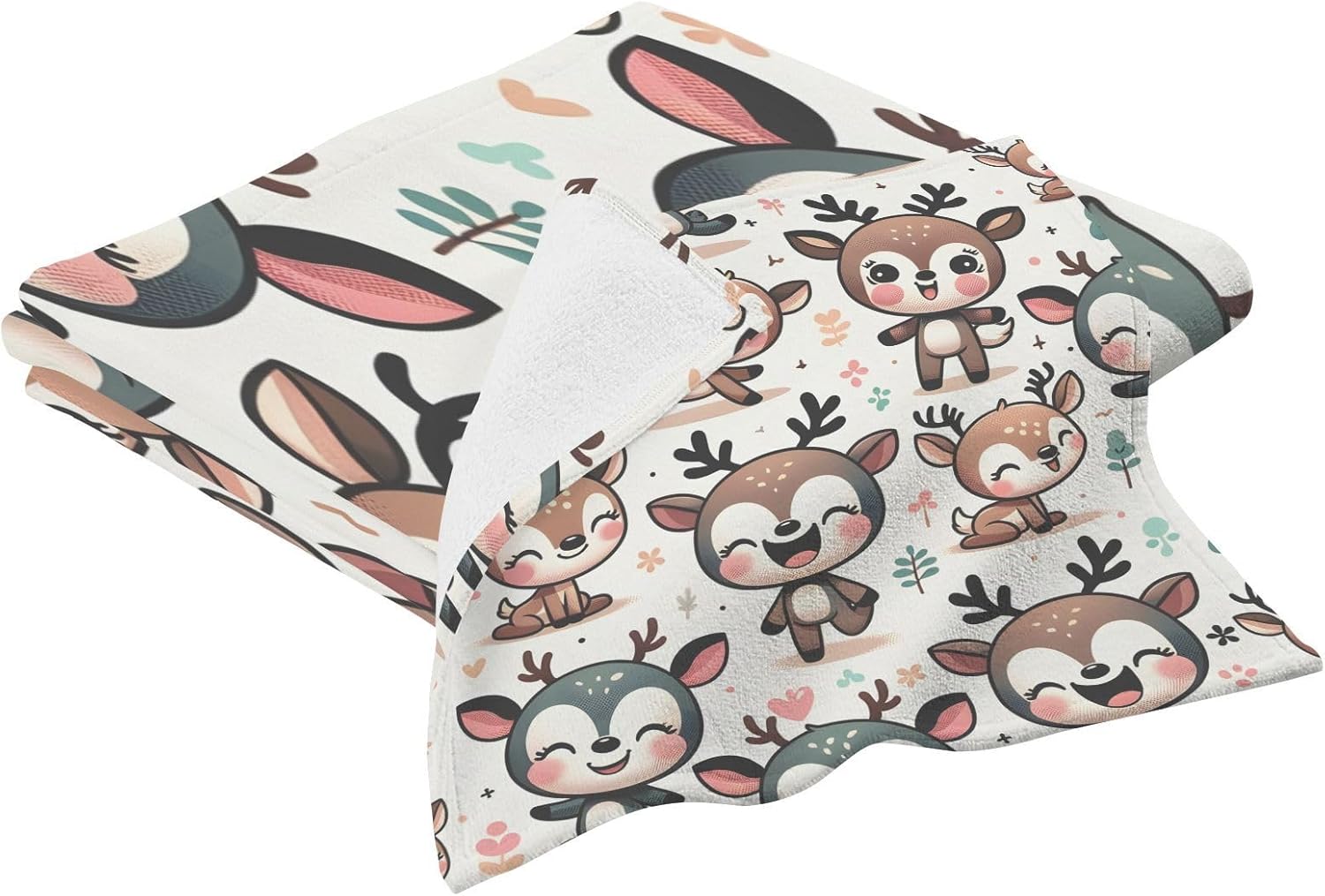 Hand Towels Premium Soft and Highly Absorbent Funny Deers 2 Pcs Towels for Bathroom Set 100% Cotton Decorative Face Towels