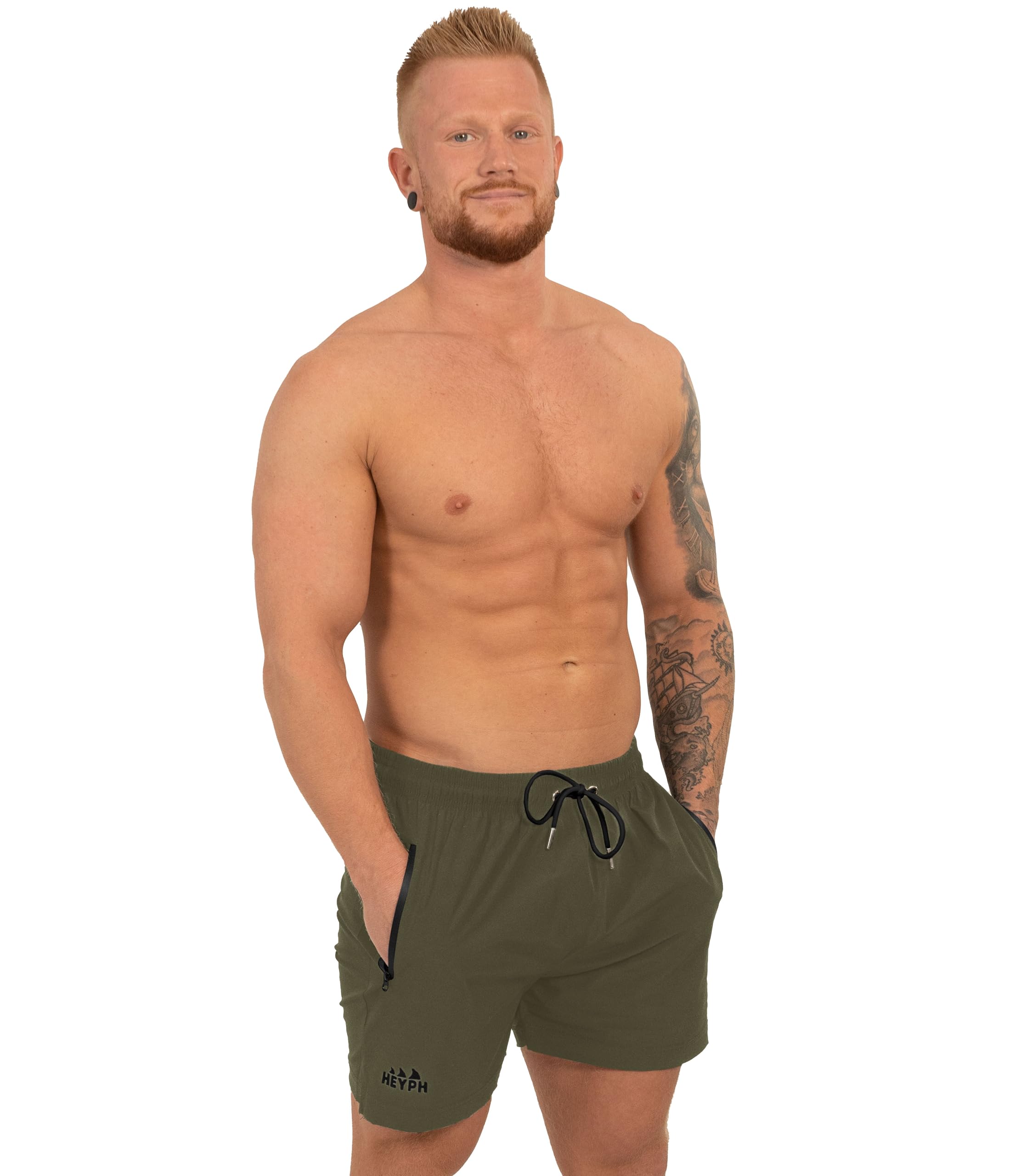 HEYPH Bequeme Designer Badeshort Herren Kurz Ohne Netz Innen