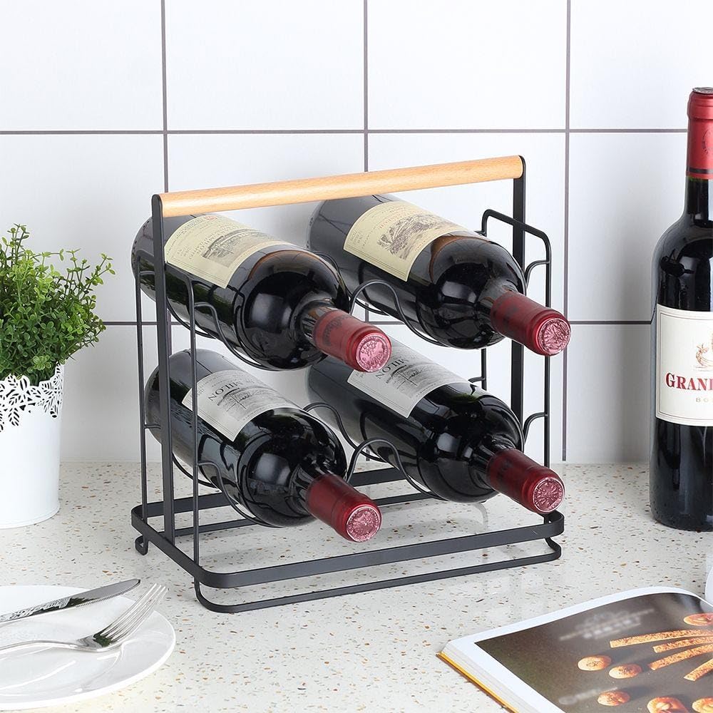 Danube Home Atticus Wine Holder Black 25.5 X 15.5 X 26 Cm