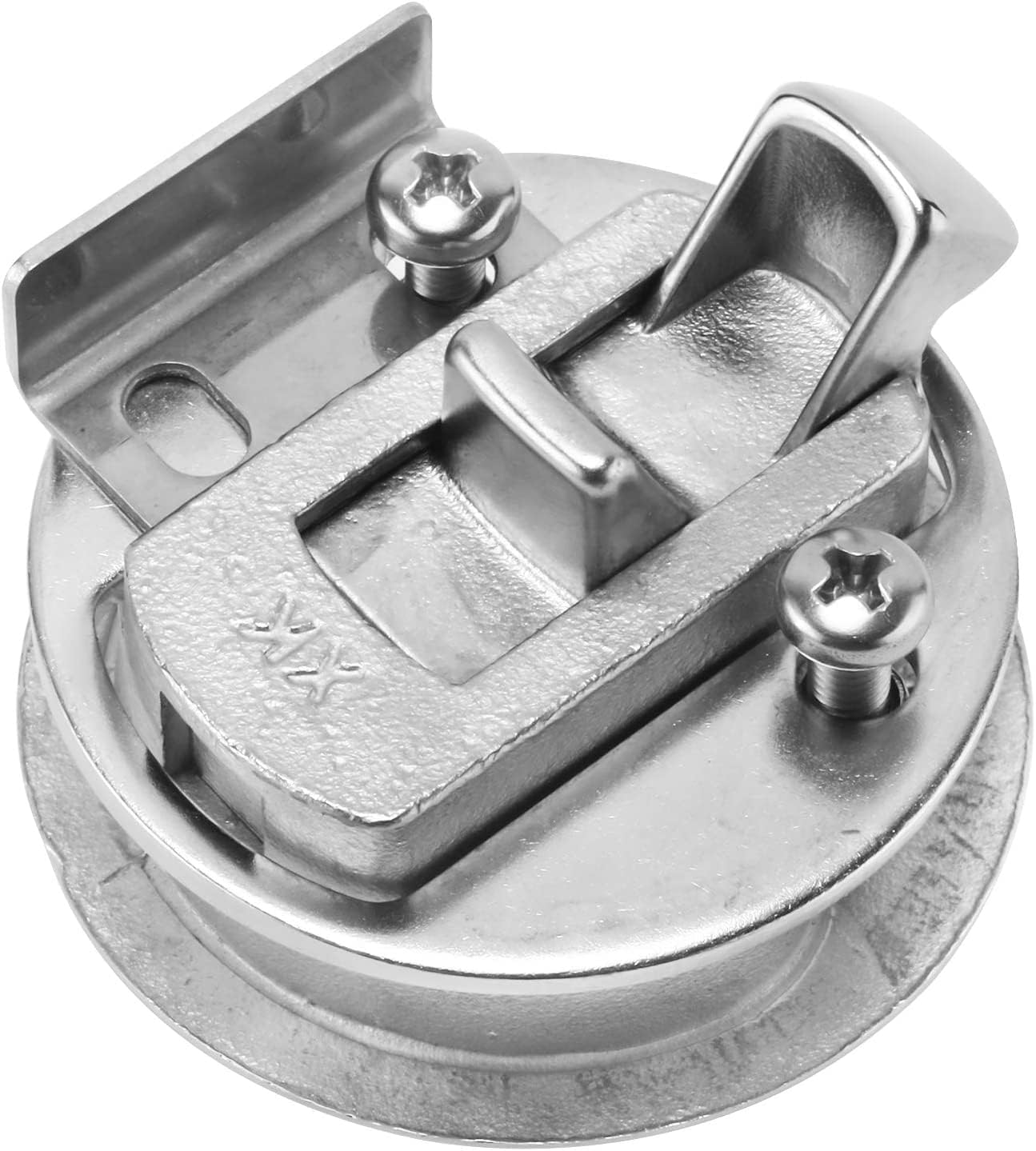 YaeMarine 4-Pack 2-3/8" Dia. 2" Cut Out Flush Pull Hatch Latch 316 Stainless Steel Marine Boat Hatch Latch Pull - Non Locking Panels Thickness 0.47"-0.67"