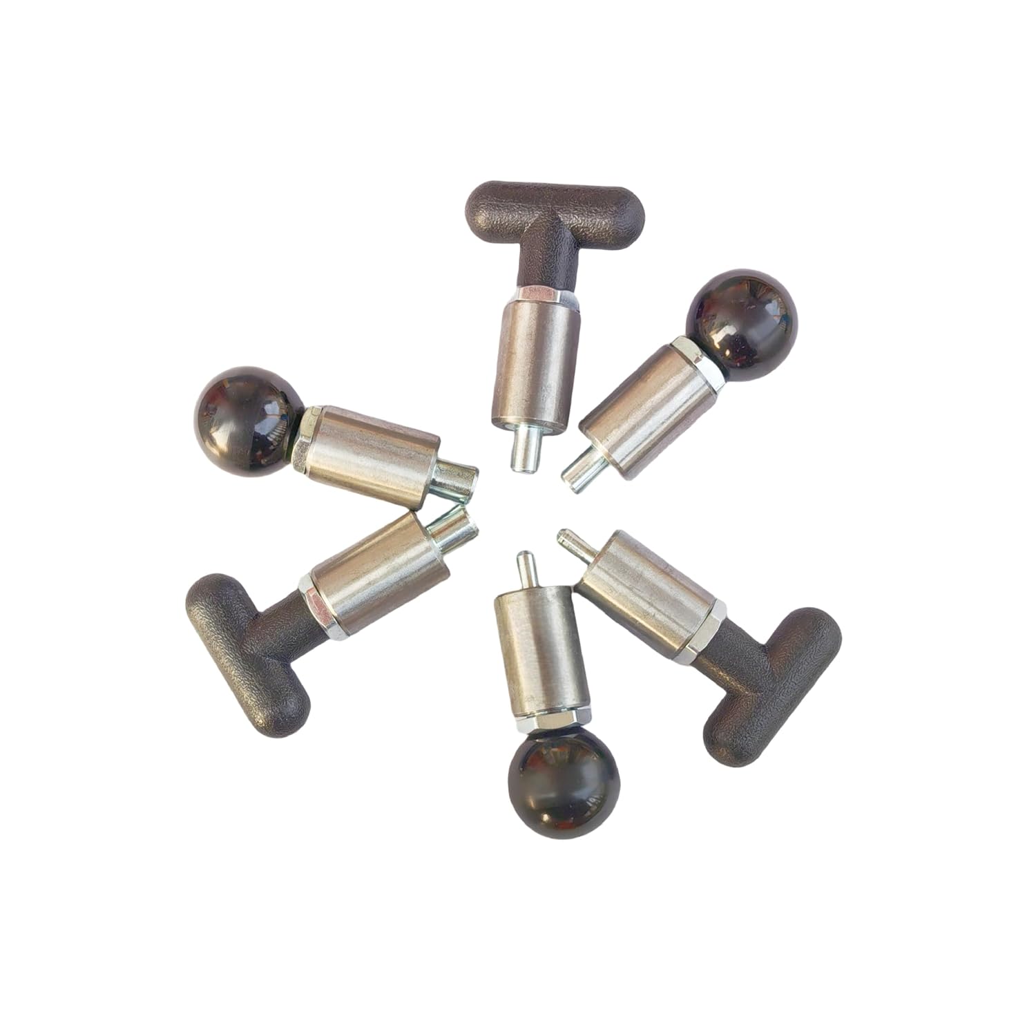 Handle Locking Spring-Loaded Pull pin, Welded Steel Body Column Positioning pin,Black Handle Lever knob (2, Q-Handle Dia:3/8in)