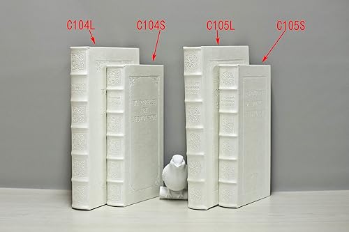 Miniatura 4 de Libros decorativos con cajas blancas de piel sintética para decoración de mesa auxiliar y decoración de estantes, cajas de almacenamiento