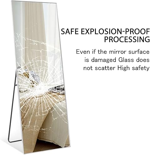 Miniatura 4 de MIRUO Espejo de longitud completa, espejo grande para montar en la pared, espejo de dormitorio, espejo de vestidor, marco delgado de aleación de