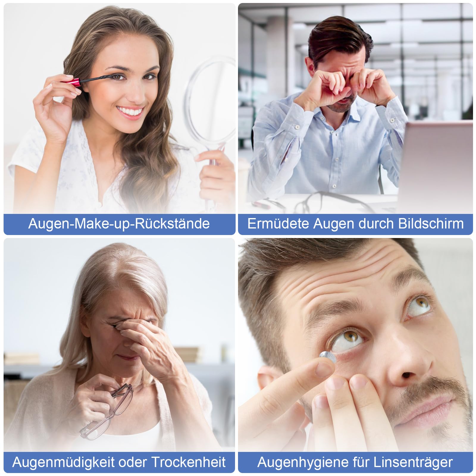 FERNIDA Elektrischer Augenspülbecher, Tragbare Augen Bade Tasse, Wiederverwendbar Augenbadewanne für Beruhigung müder Augen Sauberer Augenstaub Make up Reizstoffe, Weiß