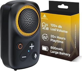 AA AUDIO ACCESSORY Wearable Bluetooth Speaker Clip On-Upgraded 800mAh Battery for 20 Hours Playtime, Waterproof Small Wearable Wireless Speaker with 120dB Loud Mic for Golf, Hiking, Jobsite - Black