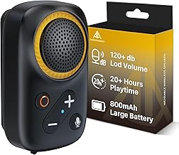Wearable Bluetooth Speaker Clip On-Upgraded 800mAh Battery for 20 Hours Playtime, Waterproof Small Wearable Wireless Speaker with 120dB Loud Mic for Golf, Hiking, Jobsite - Black