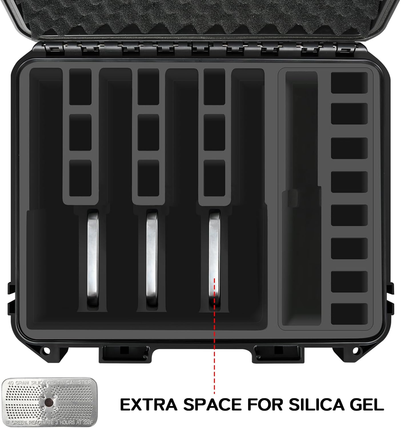 Gun Pistol Case for Multi Handguns - Holds Multiple Hand Guns Case & Magazines, Pre-cut Waterproof Carrying Hard Shell Pistol Case for Pistols, Storage Box for Beretta, Smith and Wesson, for Glock