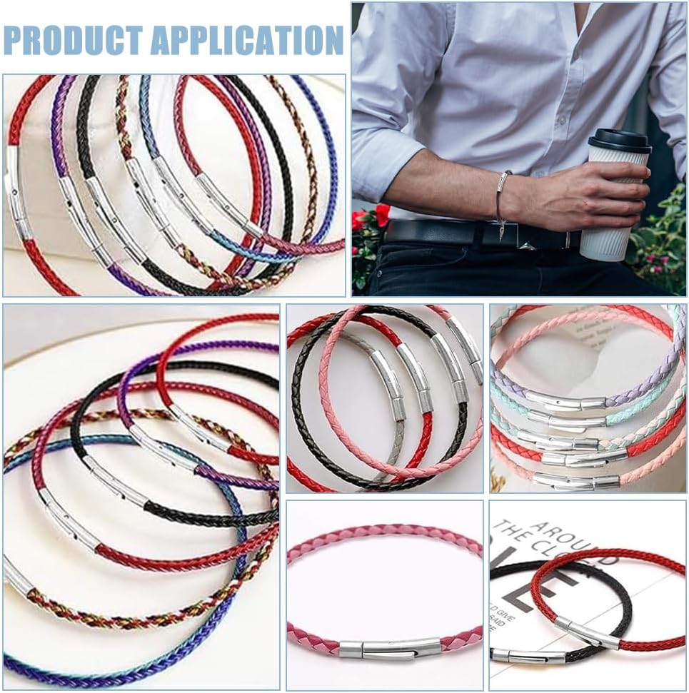 UNICRAFTALE 6 Sets 3 Sizes 3/4/6mm Hole Tube Bayonet Clasps Stainless Steel Bayonet Clasps Leather Cord End Clasps Connectors for Bracelets Necklaces Buckle Jewelry Making