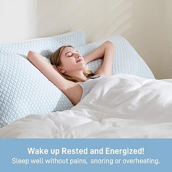 Ankwos Shredded Memory Foam Cooling Soft Pillow King Size, Adjustable Hypoallergenic Hotel Quality Pillow for Side, Stomach and Back Sleeper, Bamboo Viscose Cover, Oeko-TEX Certified