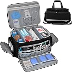 Medical Supplies Bag,First Aid Bag Empty,Emergency Medical Trauma Bag,Home Health Nurse Bag with Detachable Dividers,Ideal for Nurse, Physical Therapists,Doctors(Black)