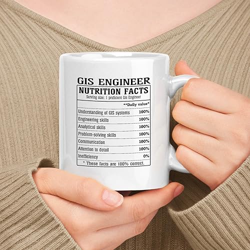 Employee Appreciation Gift For Gis Engineer Información nutricional, White 11oz Ceramic Mug