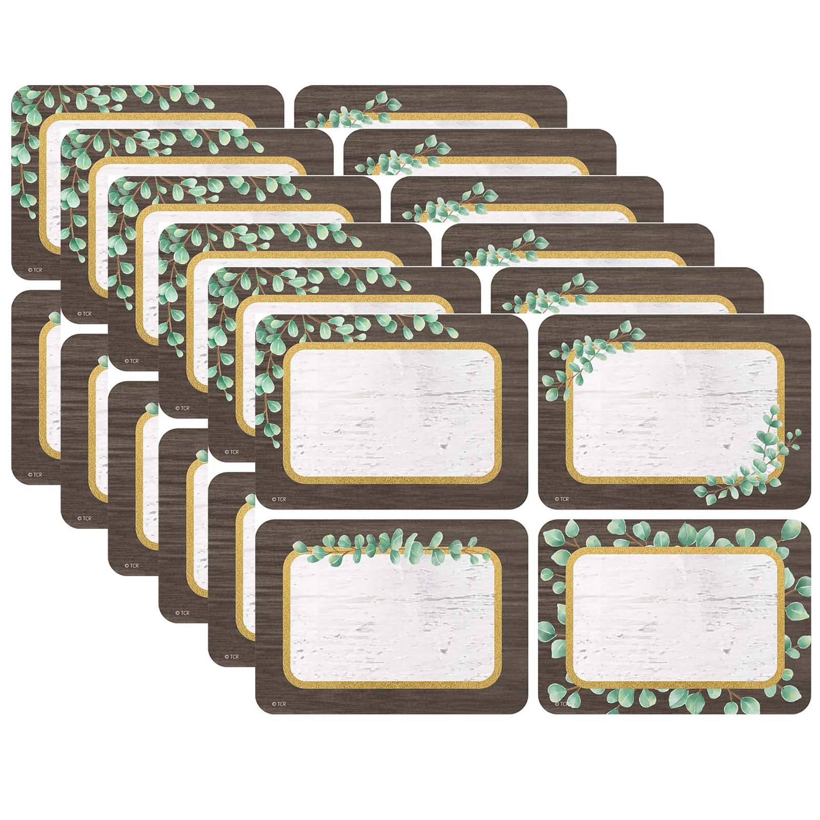 Étiquettes de rangement eucalyptus : pack de 216 badges premium