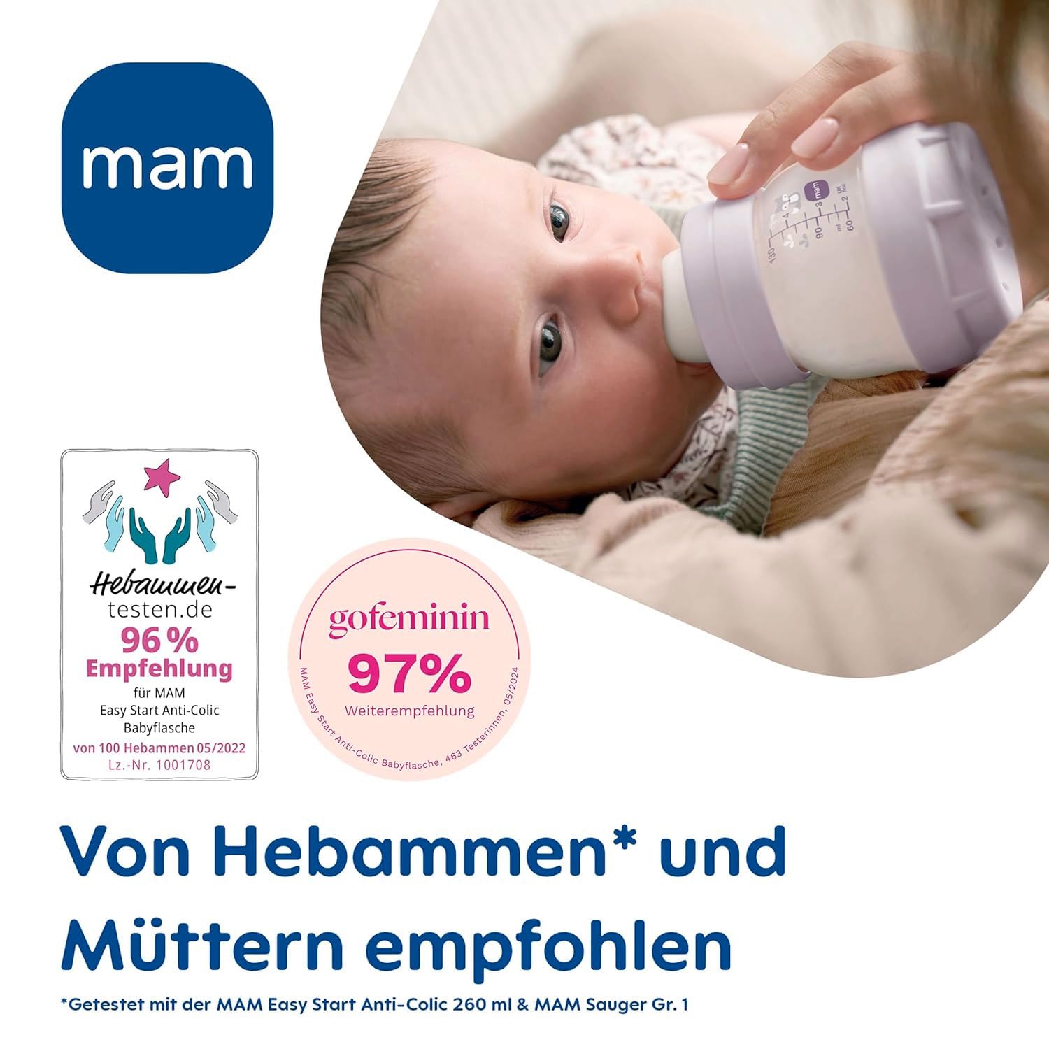 MAM Easy Start kit de démarrage 0+, unique d’autostérilisation anti-coliques, blue-beige