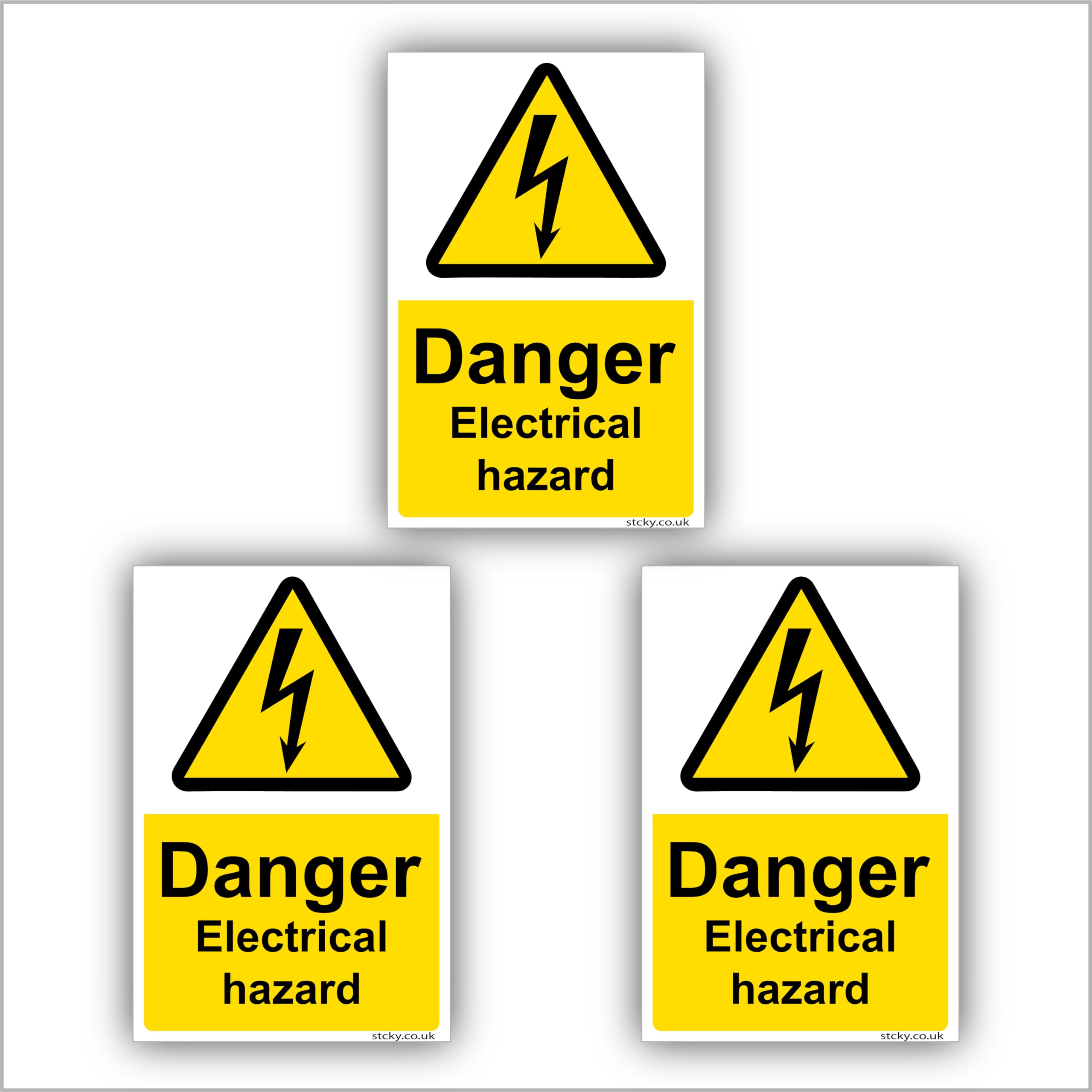 Stcky.co 3 x High Voltage Electrical Cupboard Sign - Ensure Safety with Clear Electric Warnings Sign [15 x 10 cm]