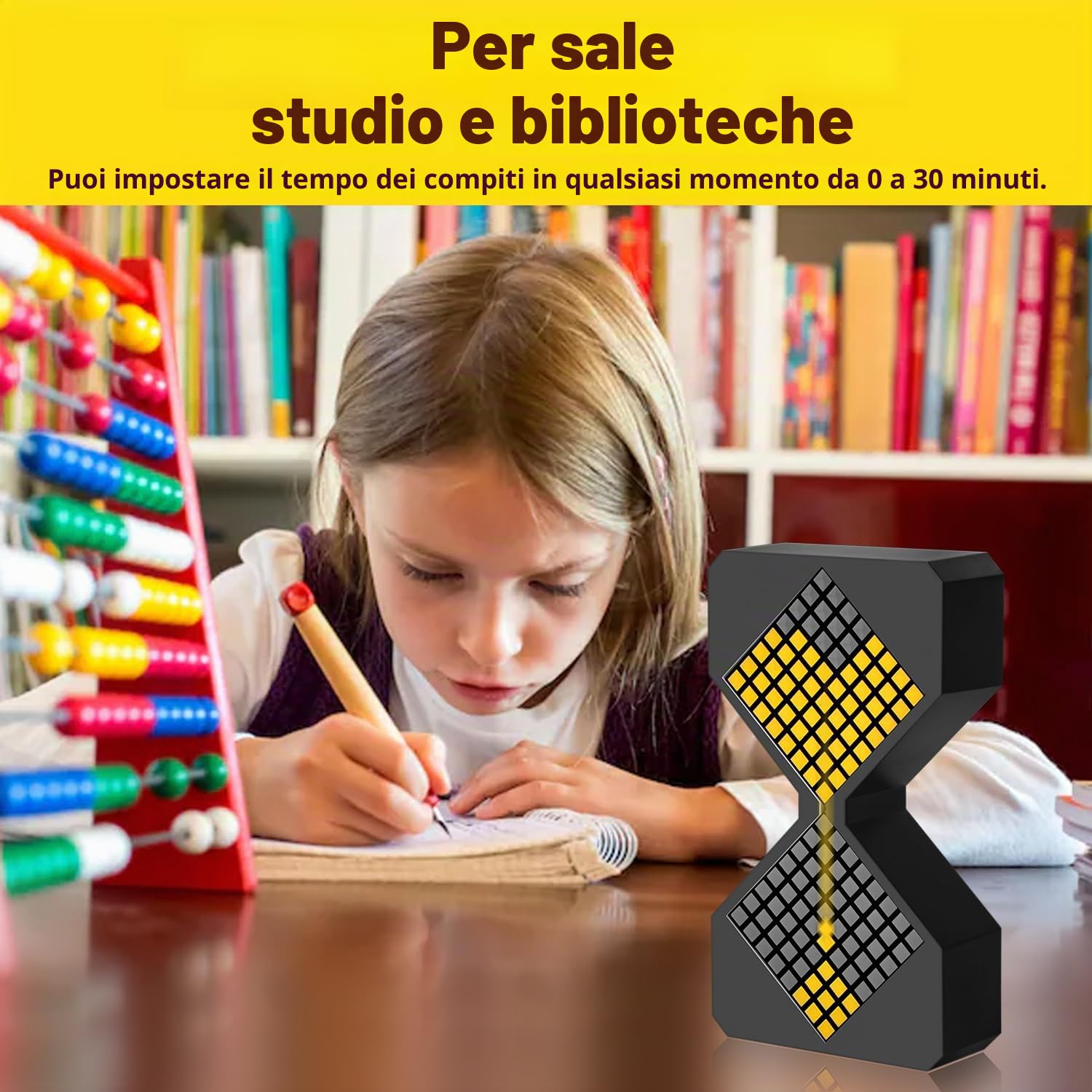 Clessidra digitale per bambini, tempo di sabbia da 1 a 30 minuti, può impostare qualsiasi minuto, un giocattolo sensoriale per rilassarsi, timer elettronico fai da te per cucina