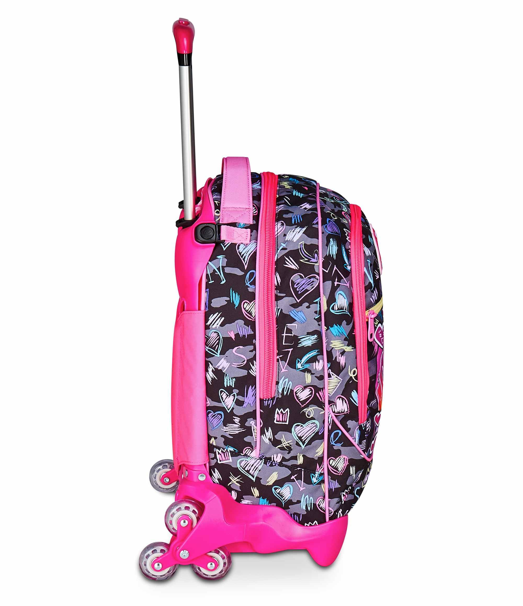 SJ GANG STYLE JAM GANG Trolley Scuola Jack 3 Ruote, Multicolore, 3 in 1, Zaino Triplo Uso con Carrello Sganciabile, 33 L, Zaino Scuola Elementare, Zaino Bambina