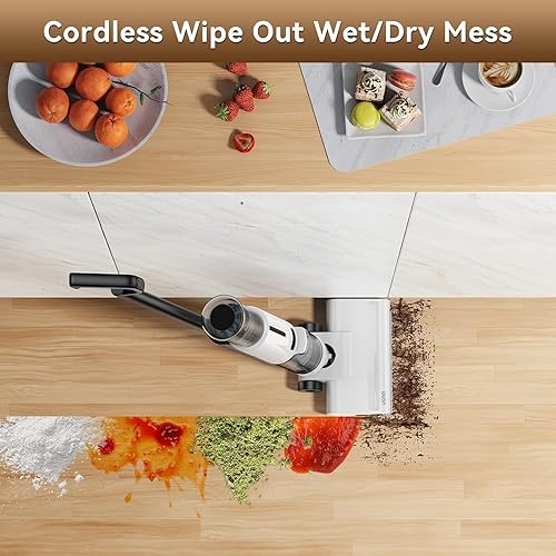 Miniatura 9 de JONR ED12 - Filtro HEPA autolimpiante inalámbrico para aspiradora en seco y húmedo, aspiradora de piso duro y trapeador con tecnología de limpieza