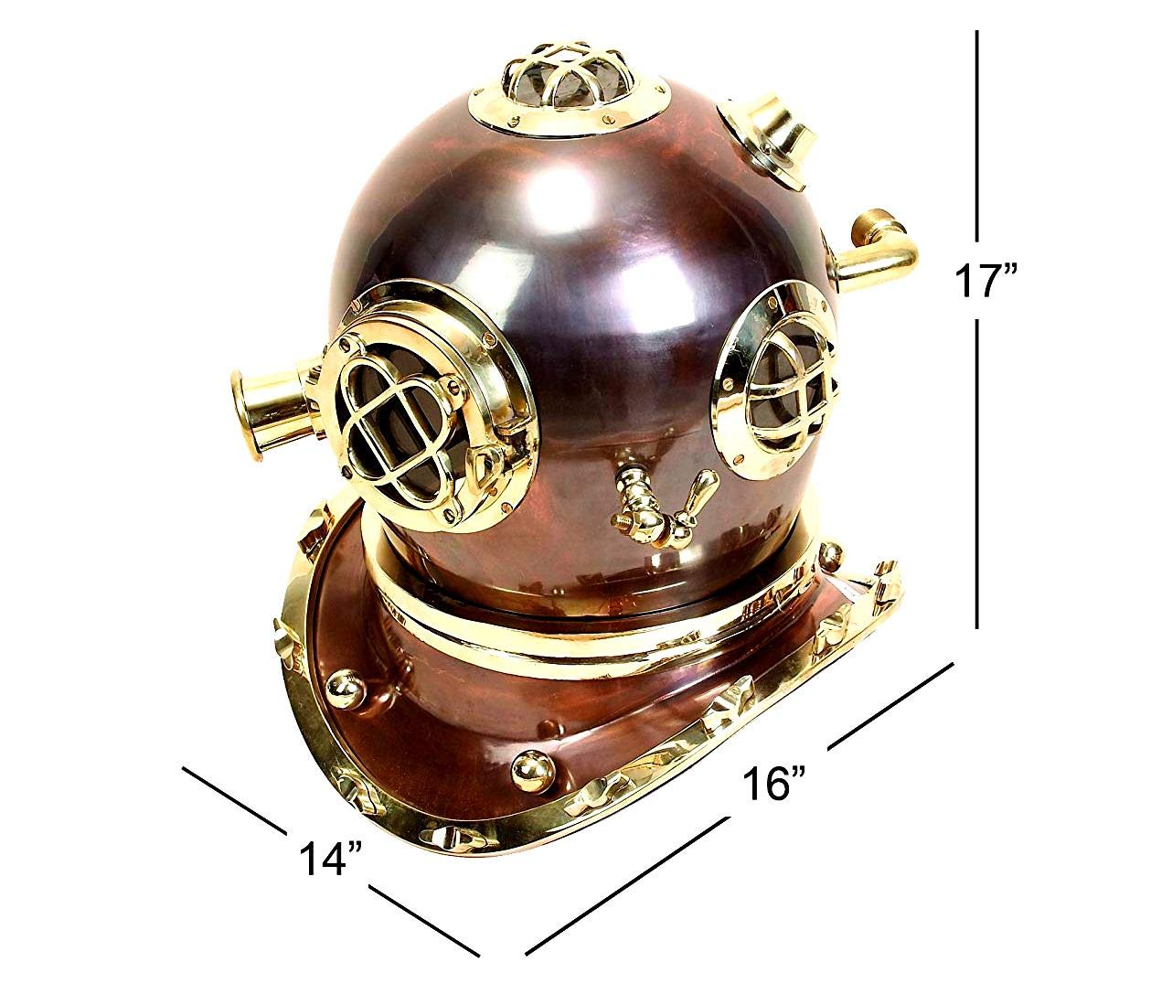 Casque nautique de plongée en laiton cuivre | Casque décoratif de bateau maritime