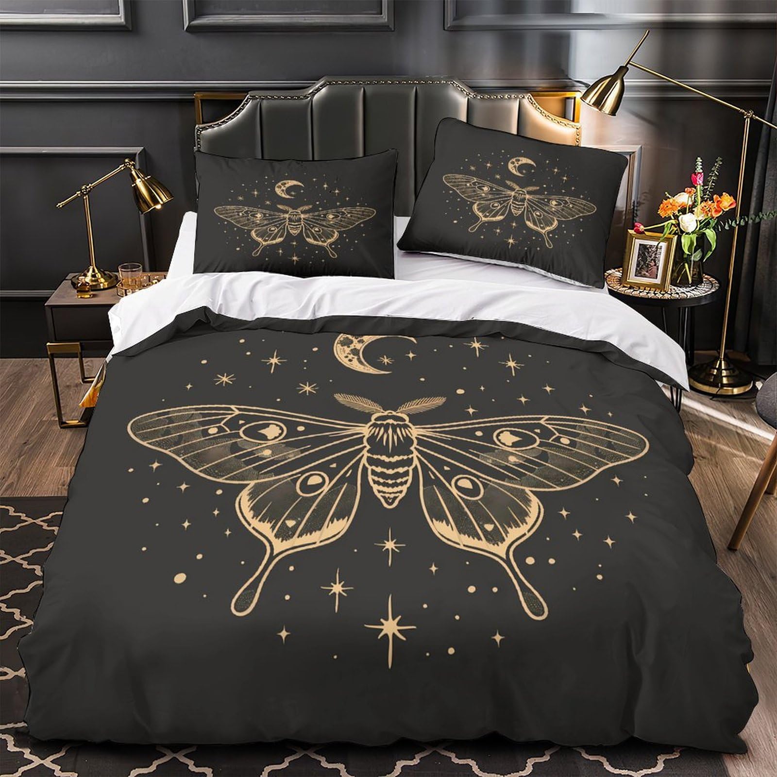 Housse de couette papillon de lune pour chambre adolescent cocooning