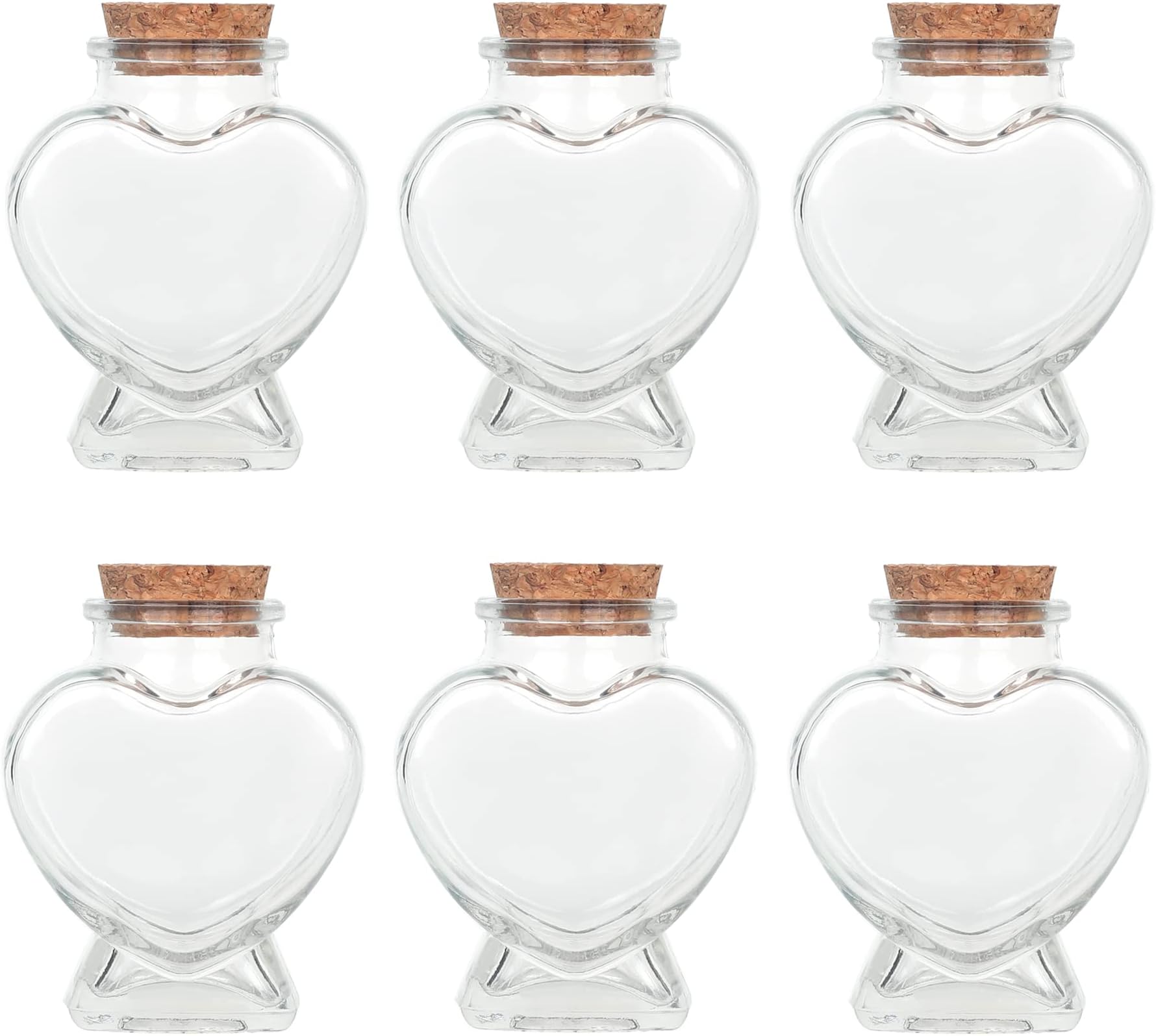Magic Season Decorative Glass Bottles with Cork Stoppers (80 ml Heart
