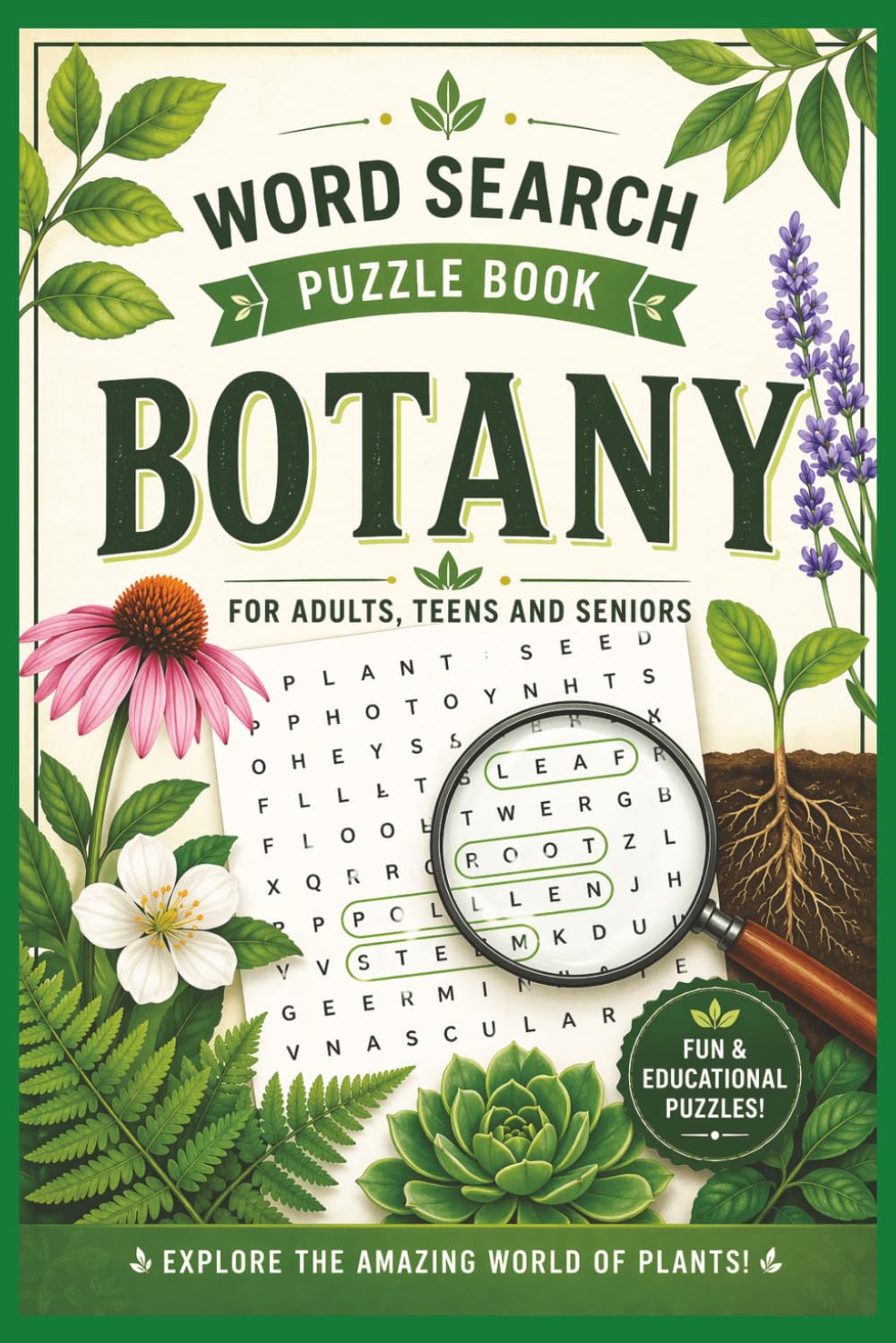 Botany Word Search: Plant Science Puzzles for Nature Lovers & Students: 50+ Easy-to-Read Plant-Themed Puzzles for Adults, Students & Seniors | ... Lovers or Seniors | 6x9 inches, 112 page