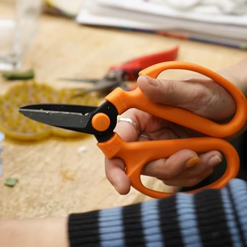 Miniatura 4 de Meraki Floral Tools Tijeras de flores y jardín con cuchillas negras 7.0 pulgadas, ornithogalum (naranja)