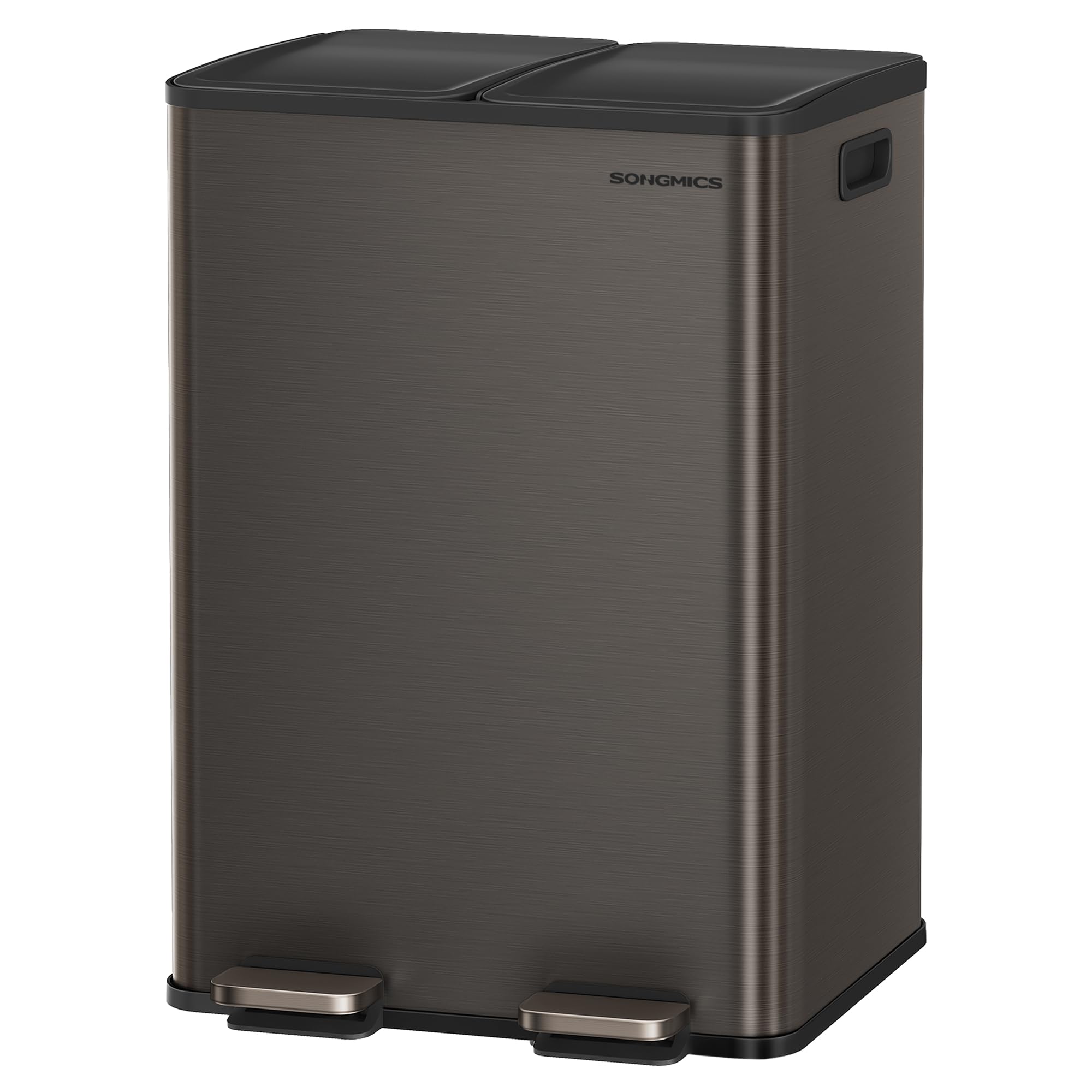 SONGMICS Trash Can, 2 x 8 Gallon (2 x 30 L) Dual-Compartment Garbage Can ULTB741G01