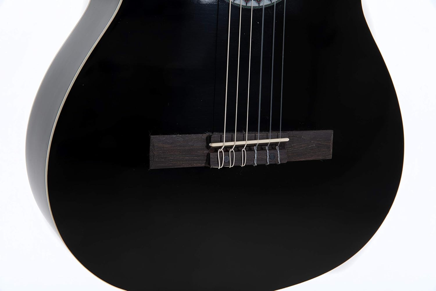 Close-up of the bridge and lower body of the GEWA E-Acoustic Classical Guitar