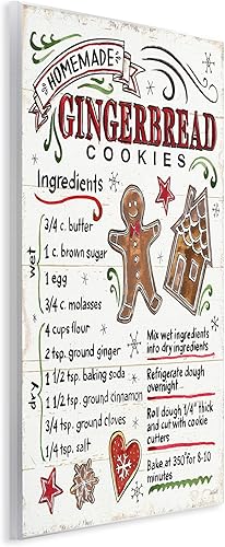 Miniatura 3 de Stupell Industries Instrucciones de cocina caseras con galletas de jengibre para las fiestas, diseñada por Anne Tavoletti, placa de pared, 10 x 15