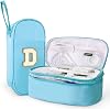 Large Pencil Case for Girls, Personalised with Plush Letter (A-Z), Double Compartment School Supplies for Pens & Stationery, Cute Kawaii Gift for Teens & Adolescents&Woman (D, Blue)