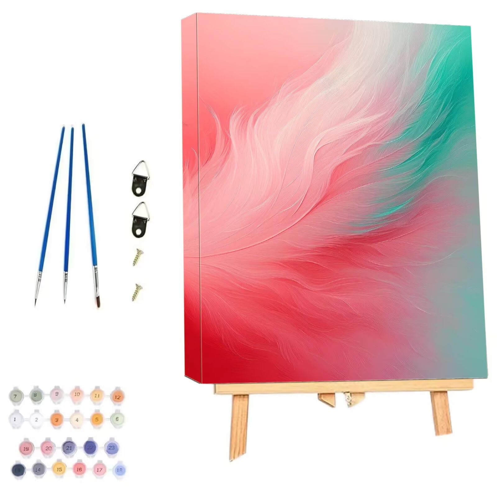Malowanie abstrakcyjnymi piórami po numerach, dla dorosłych, płótno do malowania według numerów, zestawy dla dzieci, z pędzlami, akrylowy pigment, rysunek, malarstwo, hobby dla dorosłych i kobiet,