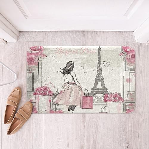 Miniatura 5 de Alfombras de baño para niños con guitarra eléctrica, notas musicales, elegantes alfombras retro, decoración de habitación de niños y niñas,