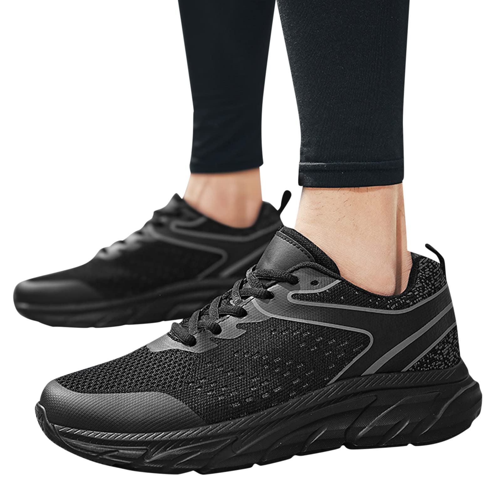 Laufschuhe Herren rutschfest, Sneaker Herren Mit Schnürsenkel, Sportschuhe Atmungsaktiv Freizeitschuhe Sportlich Turnschuhe Flache Sohle Joggingschuhe Bequeme Halbschuhe Modern Trainers