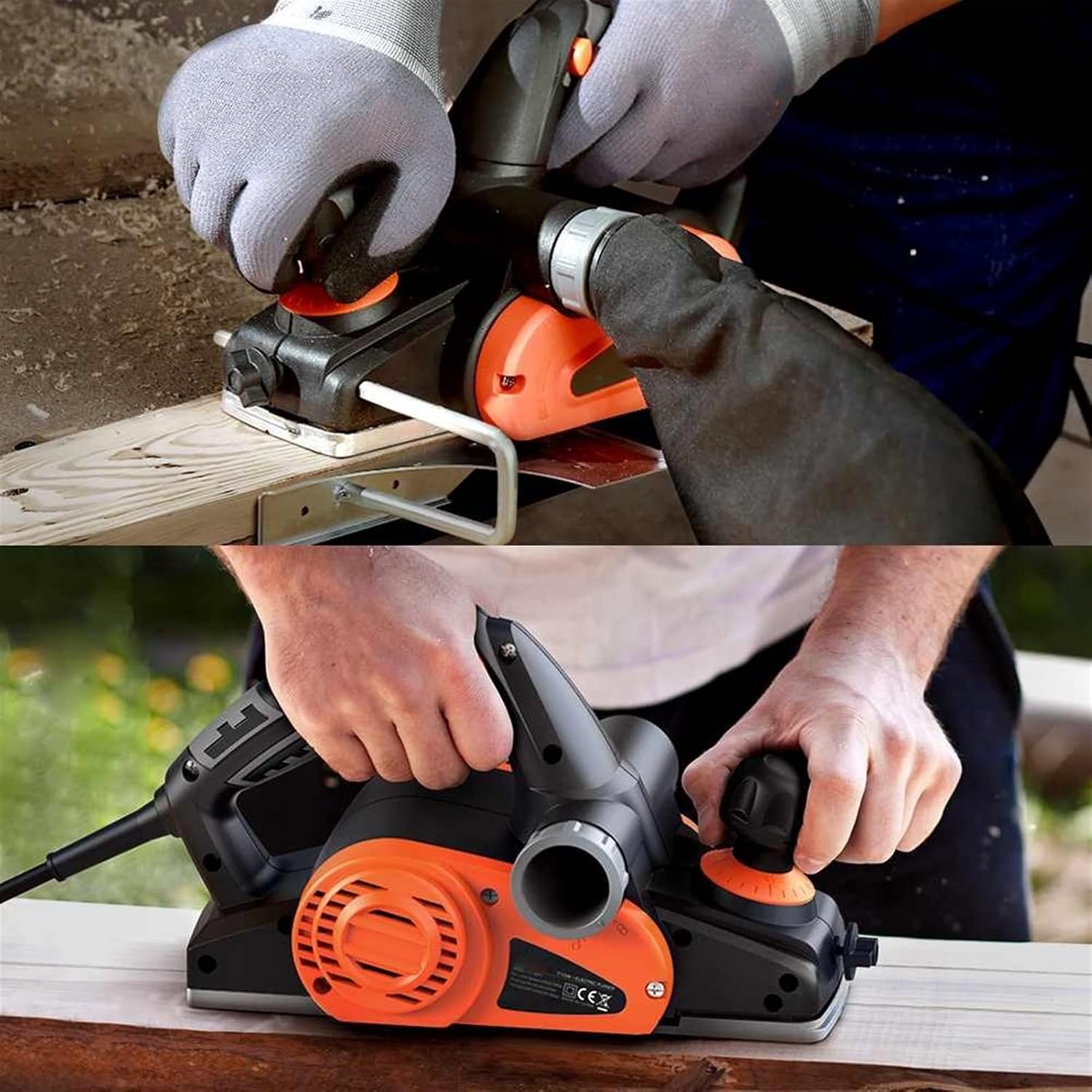 710W 110/220V Electric Planer 82 Mm Planing Width Multifunctional Wood Planer Carpenter Wood Cutting Power Tools MINGPING (Size : -US)