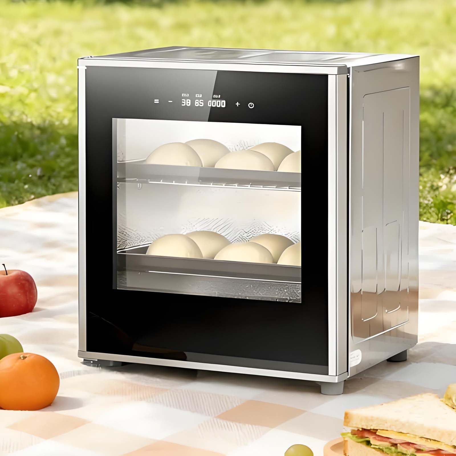 Fermentadora eléctrica extraíble,caja de fermentación de pan de 40 l con temperatura ajustable (20-50 °C),humedad del 60 % al 90 %,temporizador y control automático de humedad para repostería casera.