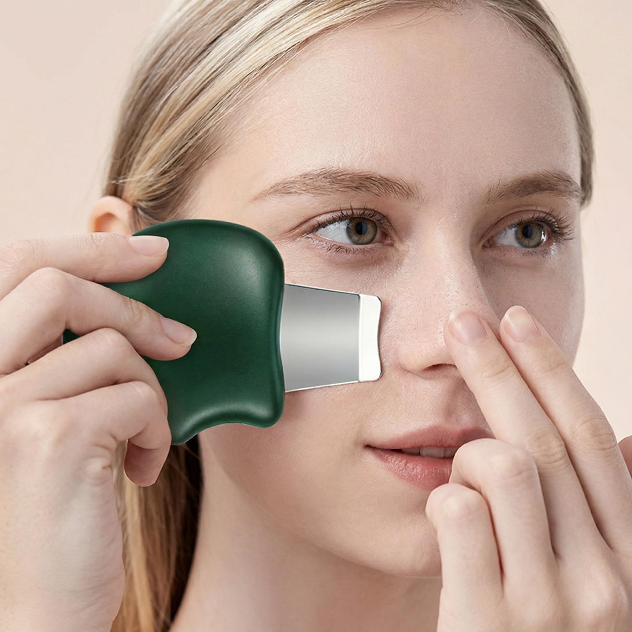 Blackhead Remover Tools, Manual Pore Extractor Avocado Green Skin Care Tools Stainless Steel Face Scraper Tool Pimple Extractor Skin Scraper for Exfoliating Nose Deep Cleaning Facial Treatment