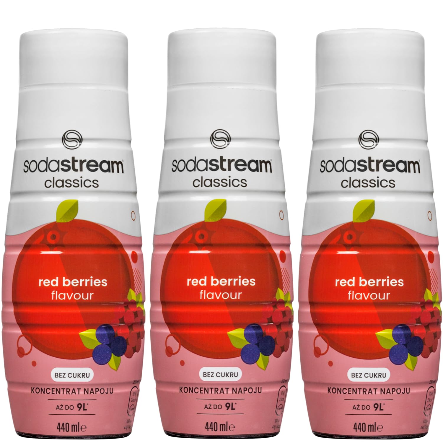 Sodastream 3x SYROP RED BERRIES ZERO OWOCE LEŚNE KONCENTRAT DO WODY 440 ml