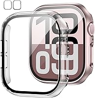 Vista 37 de Paquete de 2 fundas con protector de pantalla de vidrio templado para Apple Watch Series 3/2/1 de 38mm, JZK protector delgado con cobertura